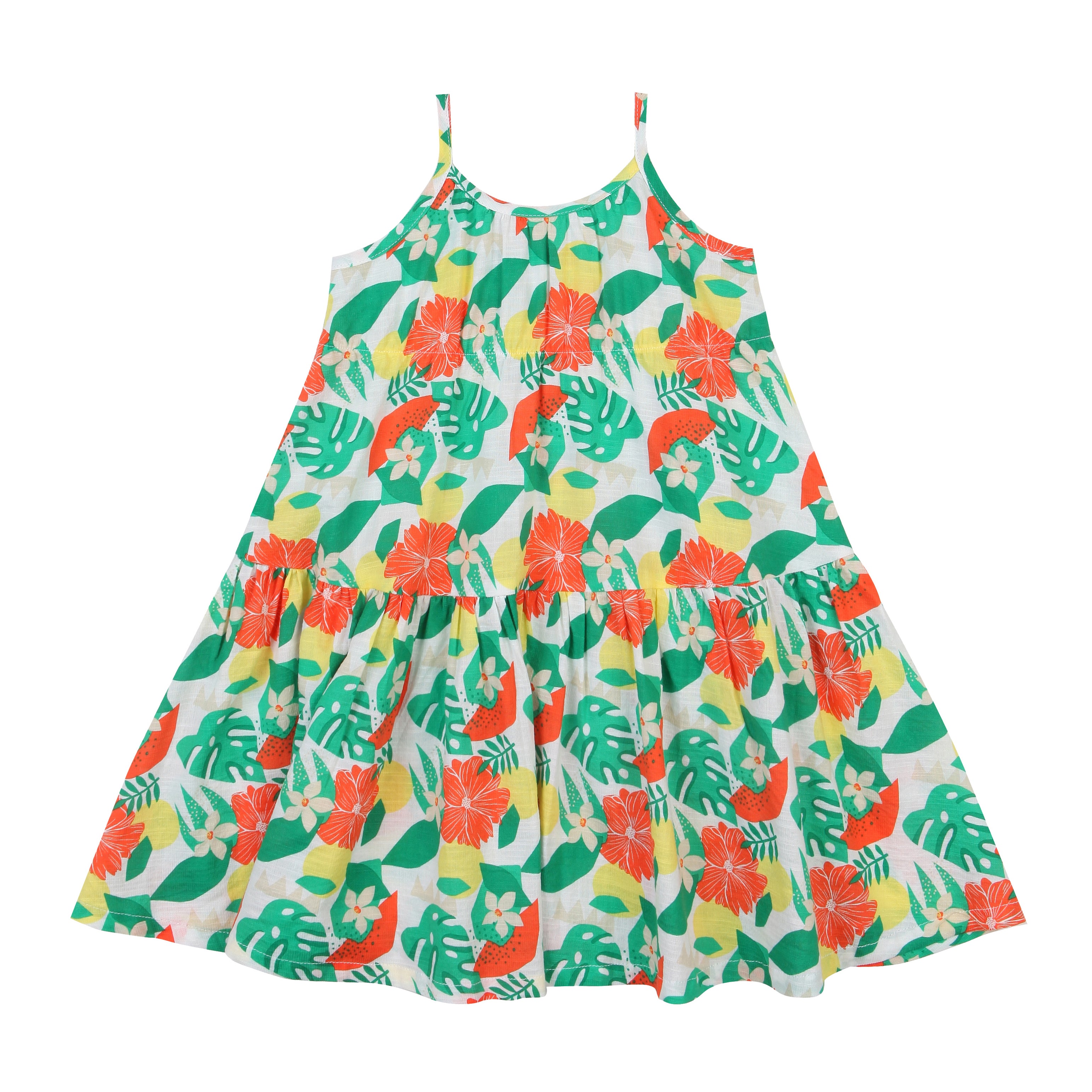 Aloha Floral Print Summer Tank Cami Dress-Dress - Kids-ToTo Heros-