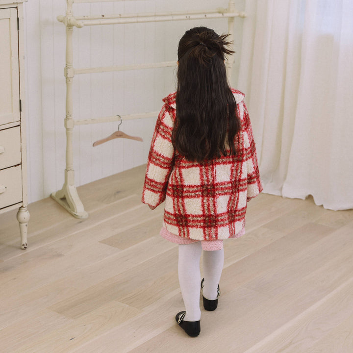 Amelia Checkered Coat with Mini Bag-Coat - Kids-ToTo Heros-ToTo Heros l Premium Children's Clothing