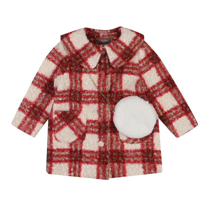Amelia Checkered Coat with Mini Bag-Coat - Kids-ToTo Heros-ToTo Heros l Premium Children's Clothing