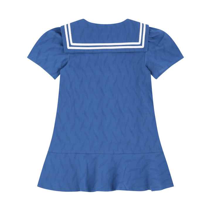 Amy Textured Sailor-Collared Dress-Dress - Kids-ToTo Heros-