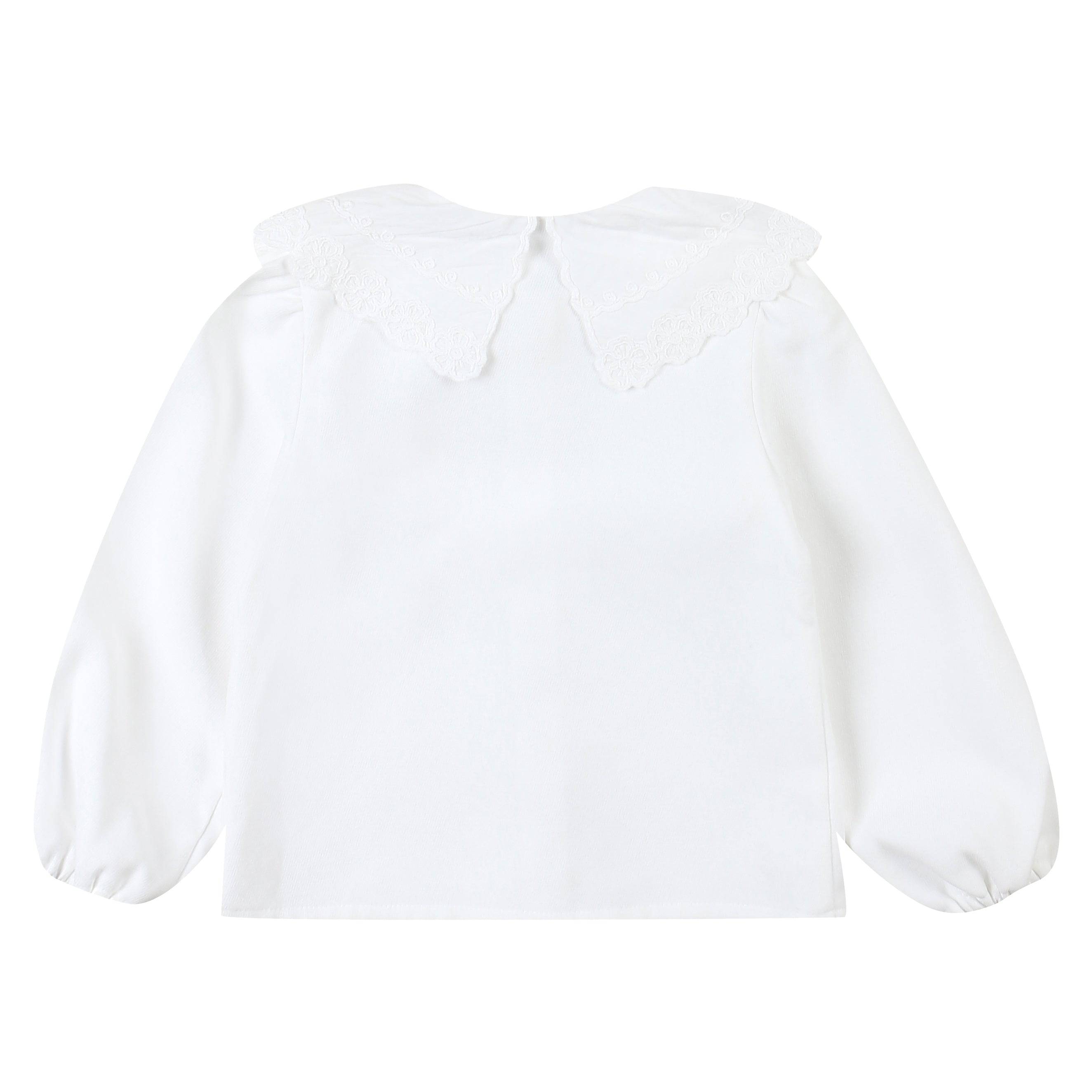 Angela Lace Collar Balloon Sleeve Blouse-Button Down Shirt - Kids-ToTo Heros-ToTo Heros l Premium Children&#x27;s Clothing