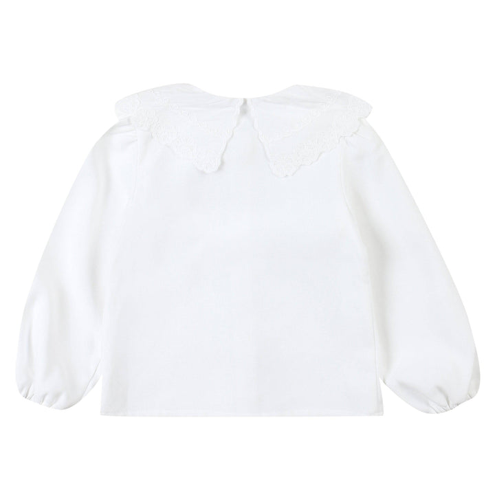 Angela Lace Collar Balloon Sleeve Blouse-Button Down Shirt - Kids-ToTo Heros-ToTo Heros l Premium Children&#x27;s Clothing