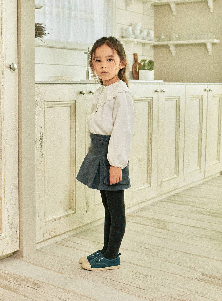 Angela Lace Collar Balloon Sleeve Blouse-Button Down Shirt - Kids-ToTo Heros-ToTo Heros l Premium Children&#x27;s Clothing