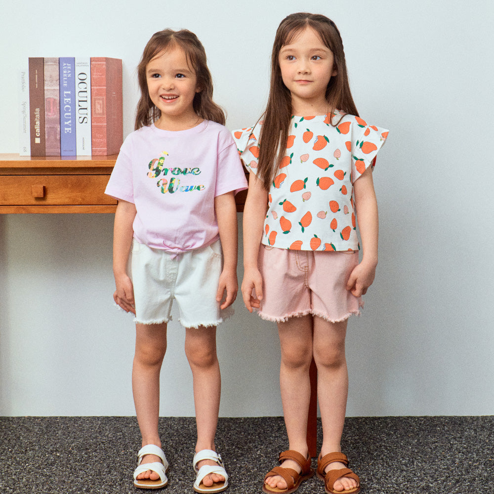 Anna Vintage Raw Hem Pull-On Shorts-Shorts - Kids-ToTo Heros-