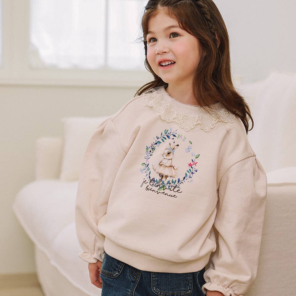 Arial Laced Detail Sweatshirt-Sweatshirt - Kids-ToTo Heros-ToTo Heros l Premium Children&#x27;s Clothing