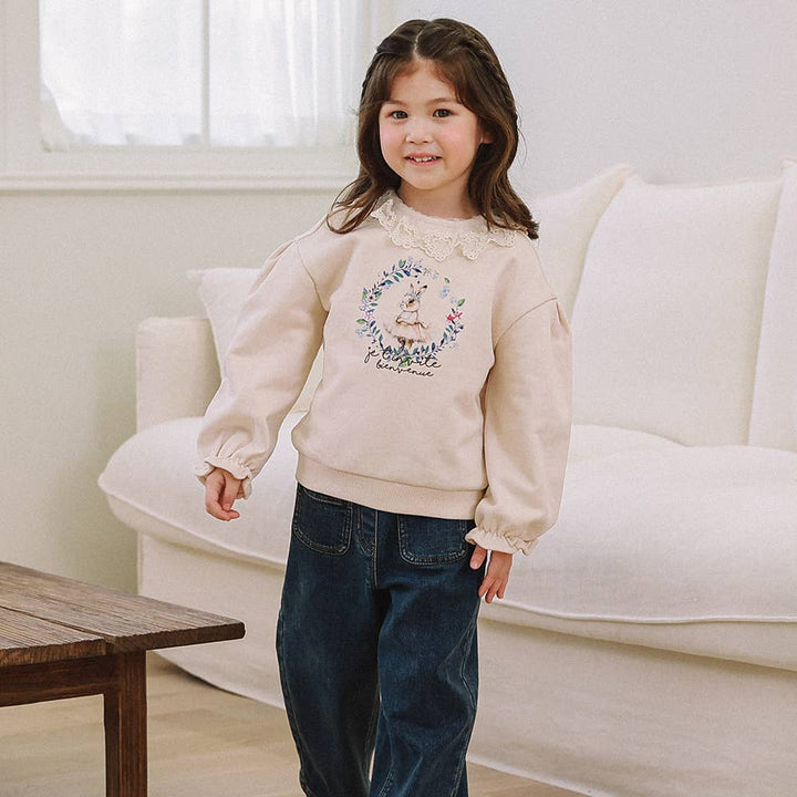 Arial Laced Detail Sweatshirt-Sweatshirt - Kids-ToTo Heros-ToTo Heros l Premium Children&#x27;s Clothing