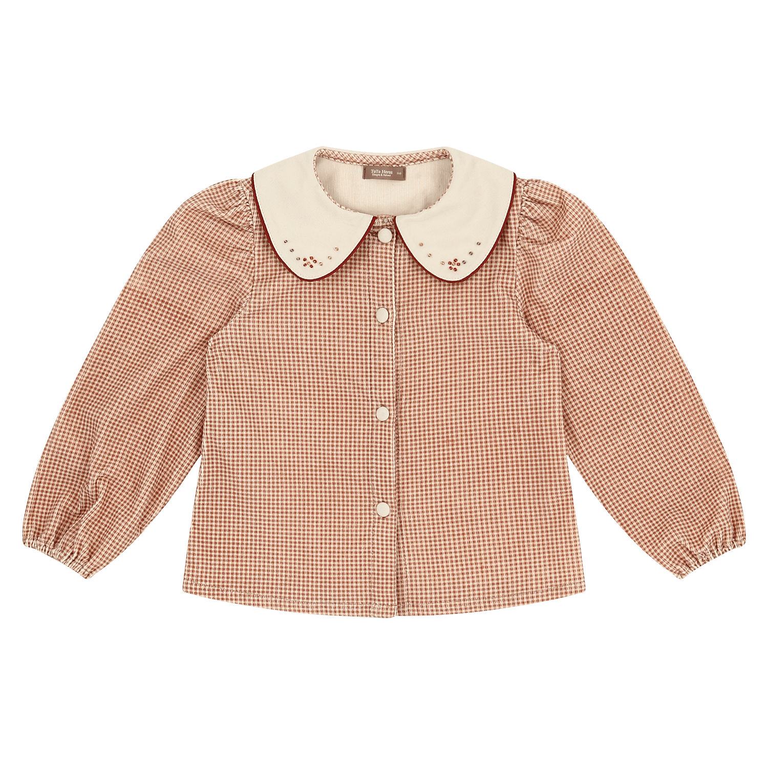 Beaded Collar Plaid Blouse - ToTo Heros l Premium Children's Clothing