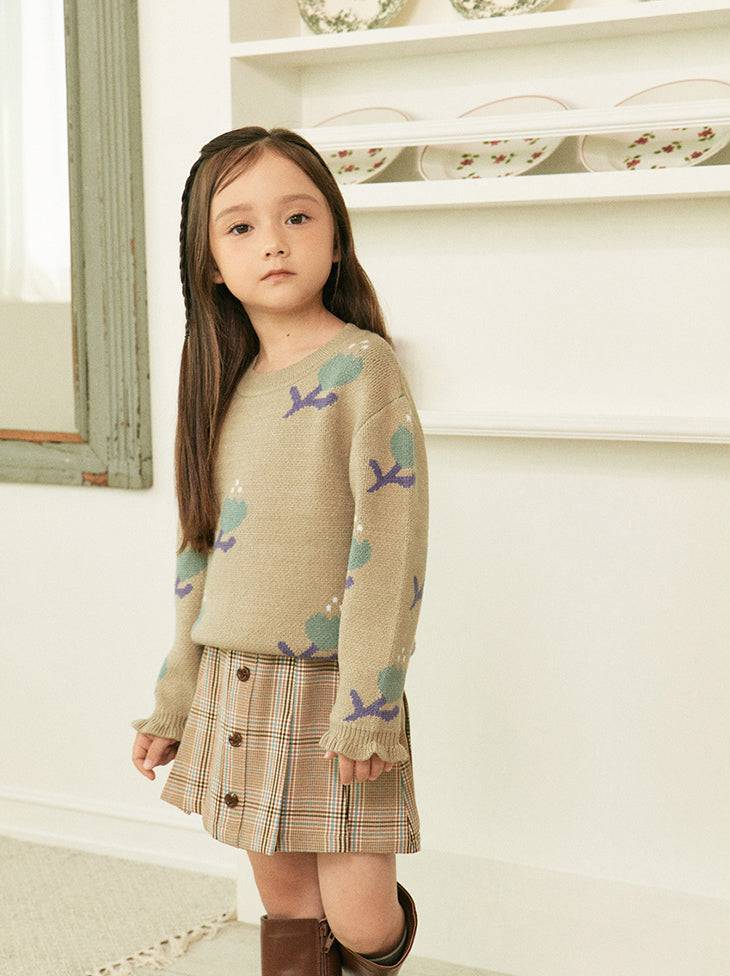 Belita Floral Pattern Knit Sweater-Knit Sweater - Kids-ToTo Heros-ToTo Heros l Premium Children&#x27;s Clothing