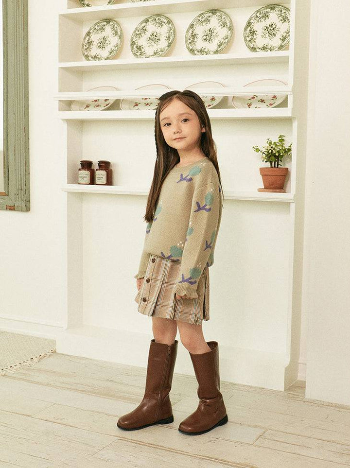 Belita Floral Pattern Knit Sweater-Knit Sweater - Kids-ToTo Heros-ToTo Heros l Premium Children&#x27;s Clothing