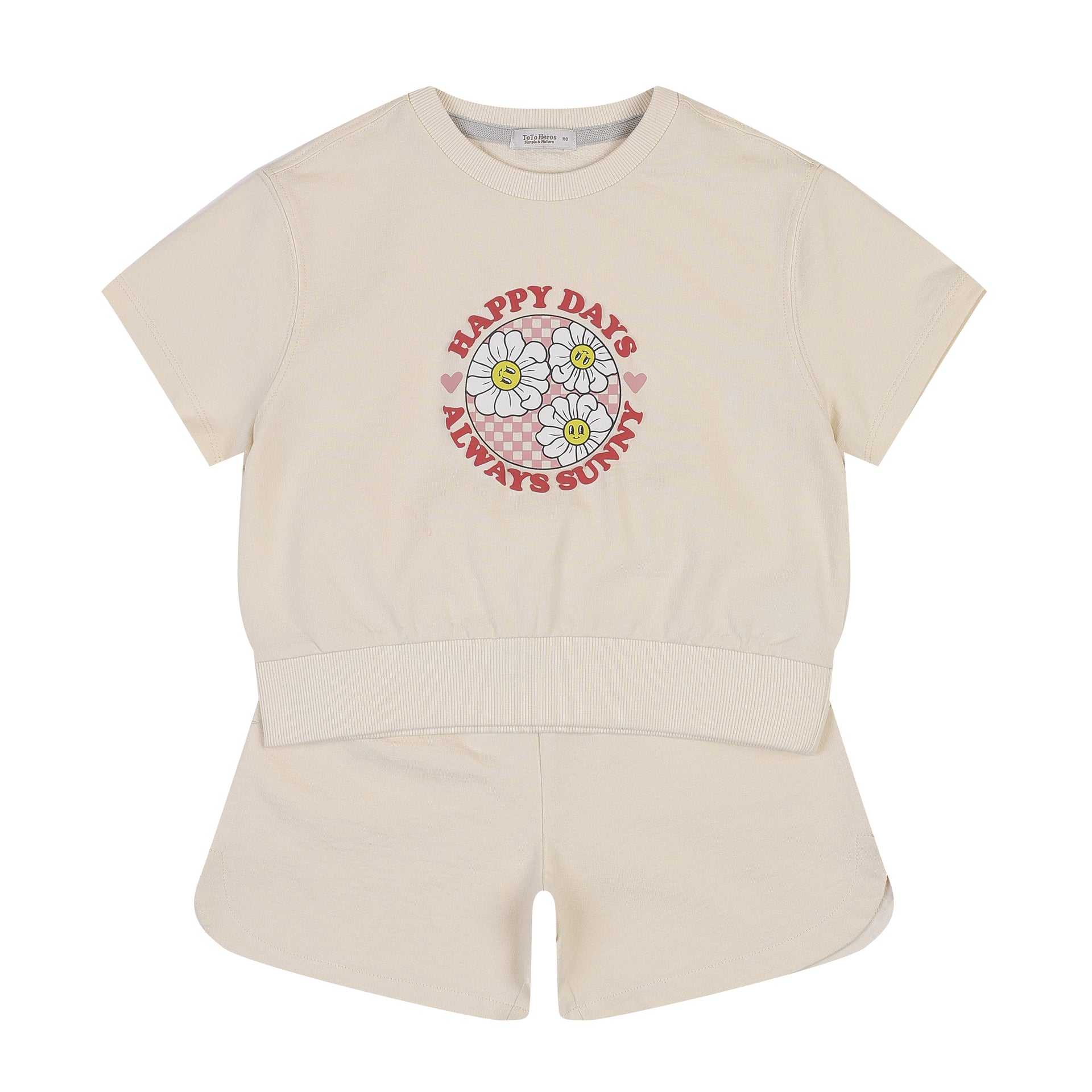 Bonnie Graphic Top & Curved Hem Shorts Set-Top & Skirt Set - Kids-ToTo Heros-