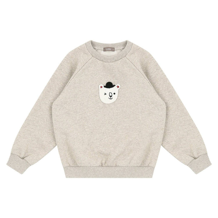 Polar Bear Patch Fleeced Sweatshirt - ToTo Heros l Premium Children's Clothing