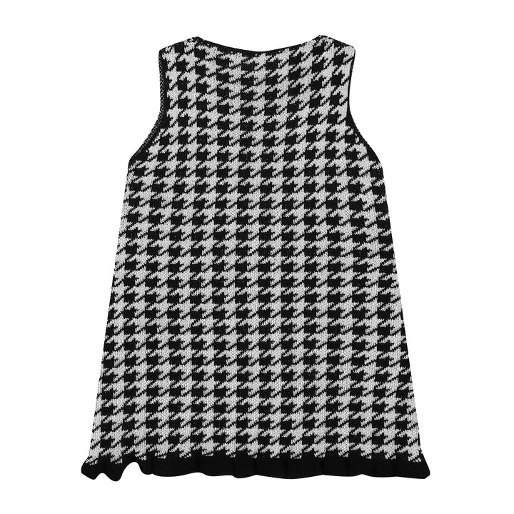 Brianna Houndstooth Wool Blend Knit Dress-Dress - Kids-ToTo Heros-ToTo Heros l Premium Children&#x27;s Clothing