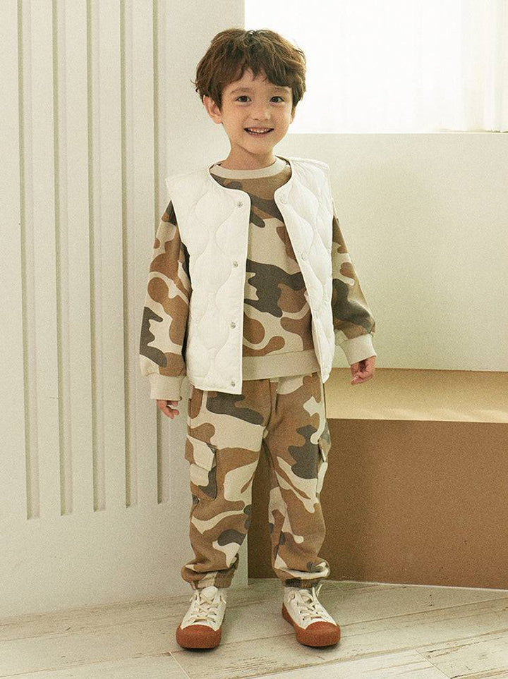 Camo Fleeced Pocket Sweatpants-Pants - Kids-ToTo Heros-ToTo Heros l Premium Children&#x27;s Clothing