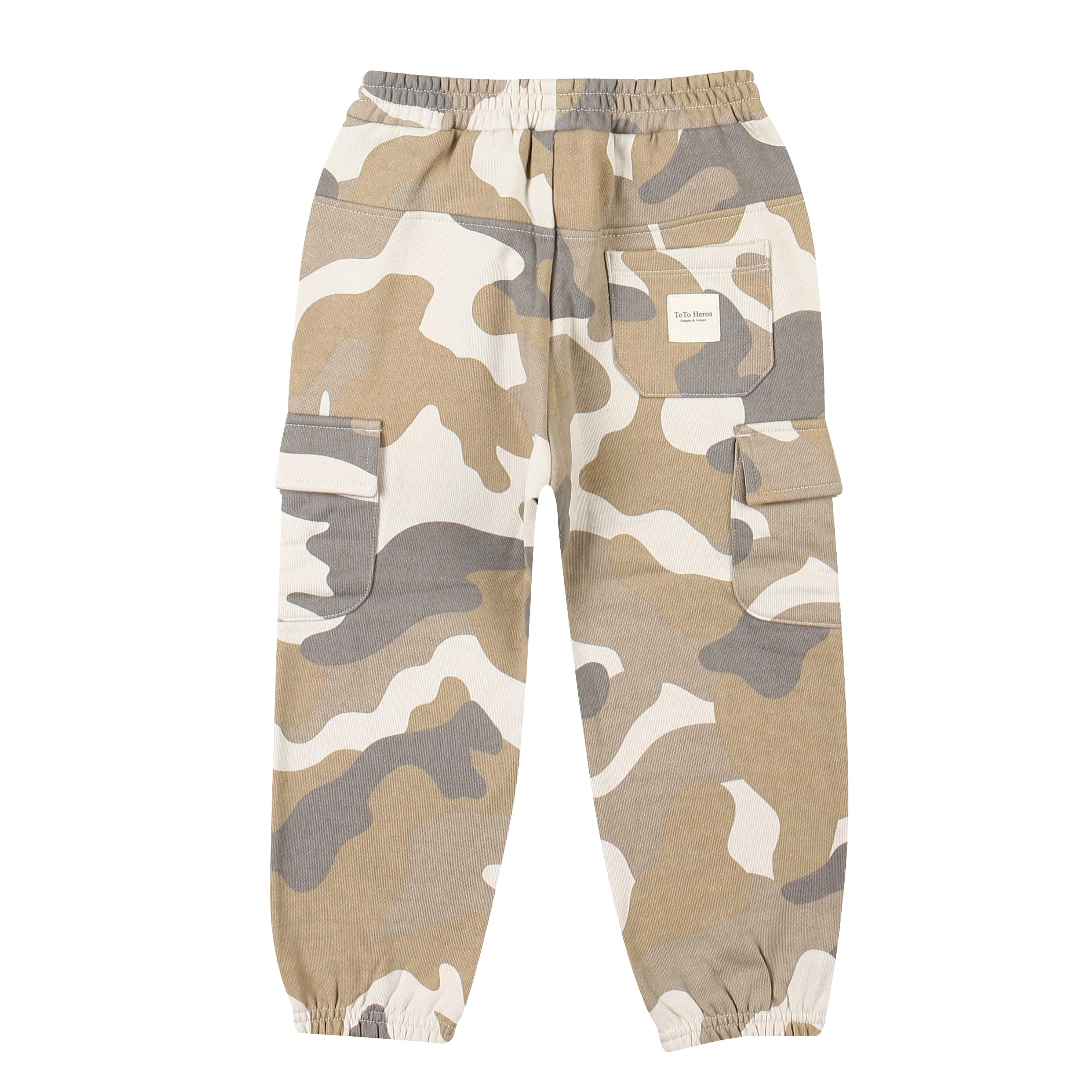 Camo Fleeced Pocket Sweatpants-Pants - Kids-ToTo Heros-ToTo Heros l Premium Children&#x27;s Clothing