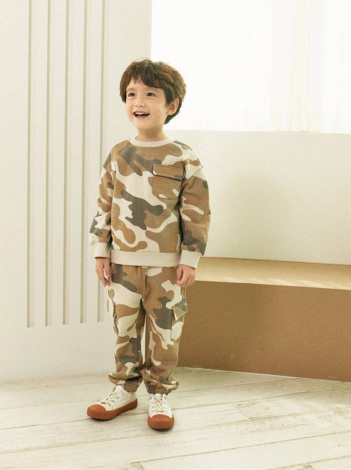 Camo Fleeced Pocket Sweatpants-Pants - Kids-ToTo Heros-ToTo Heros l Premium Children&#x27;s Clothing
