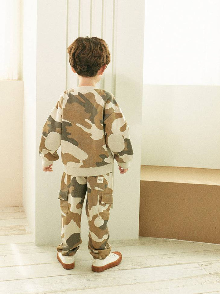 Camo Fleeced Pocket Sweatpants-Pants - Kids-ToTo Heros-ToTo Heros l Premium Children&#x27;s Clothing