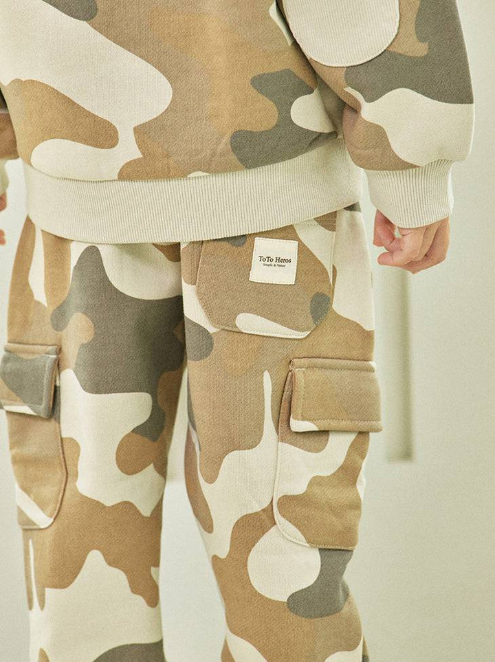 Camo Fleeced Pocket Sweatpants-Pants - Kids-ToTo Heros-ToTo Heros l Premium Children&#x27;s Clothing