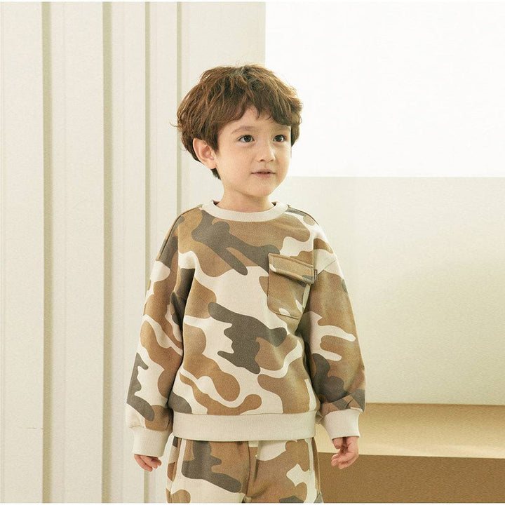 Camo Fleeced Sweatshirt-Sweatshirt - Kids-ToTo Heros-ToTo Heros l Premium Children&#x27;s Clothing