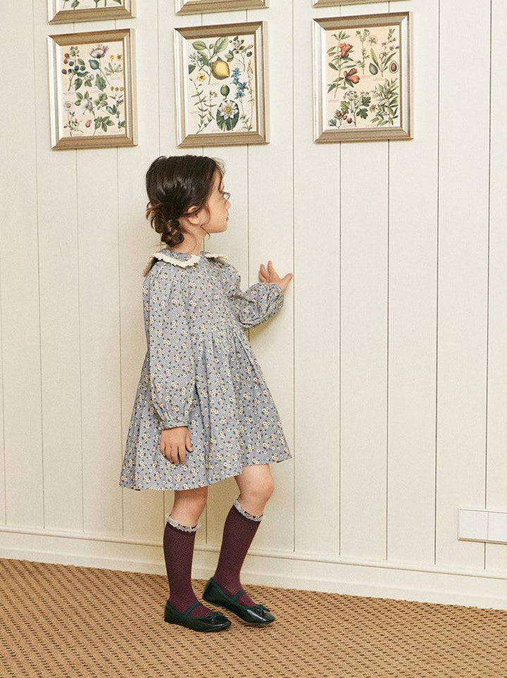 Celina Floral Print Corduroy Dress-Dress - Kids-ToTo Heros-ToTo Heros l Premium Children&#x27;s Clothing