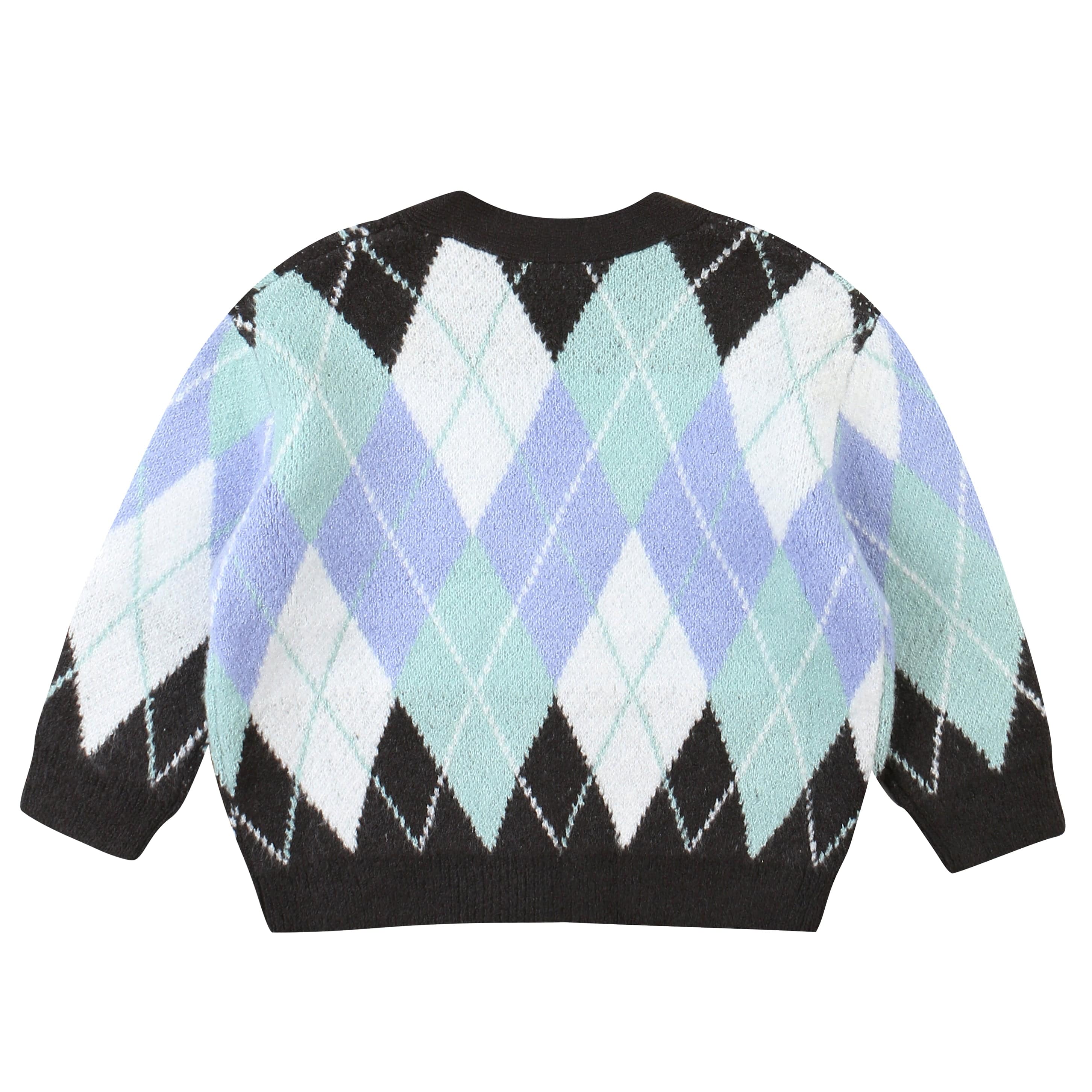 Coby Multi Color Argyle Pattern Knit Cardigan-Cardigan - Kids-ToTo Heros-ToTo Heros l Premium Children&#x27;s Clothing