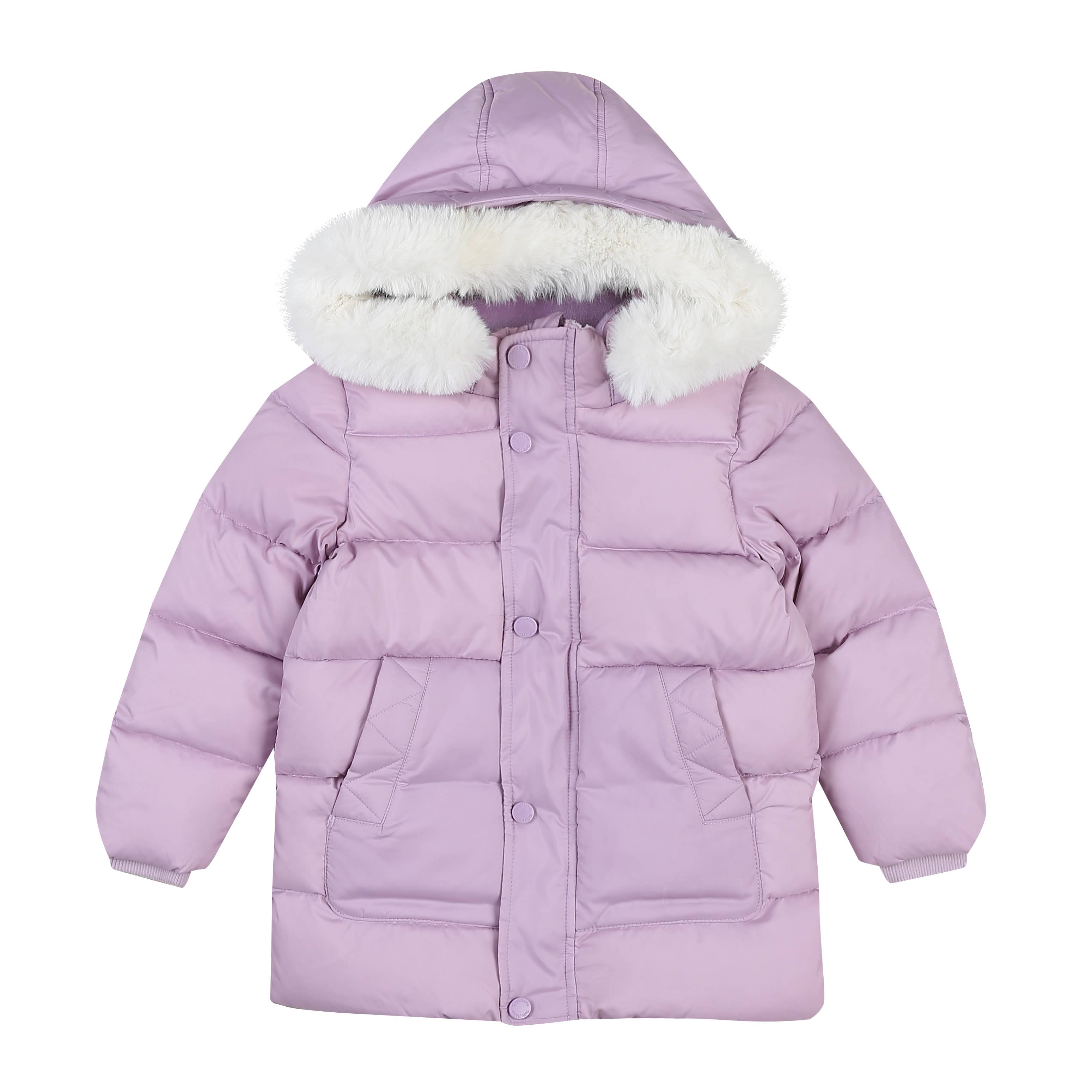 Conner Down Puffer Jacket with Detachable Hood-Puffer Jacket - Kids-ToTo Heros-Light Violet-XXS-ToTo Heros l Premium Children's Clothing