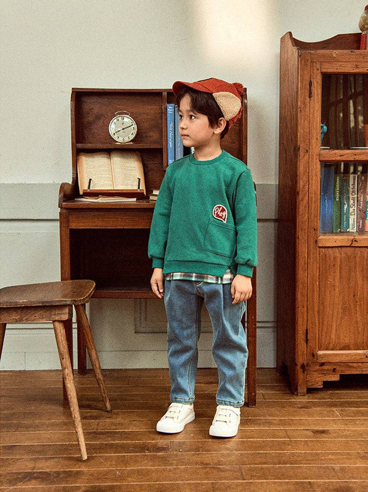 Cozy Fleeced Baggy Denim Pants-Pants - Kids-ToTo Heros-ToTo Heros l Premium Children&#x27;s Clothing