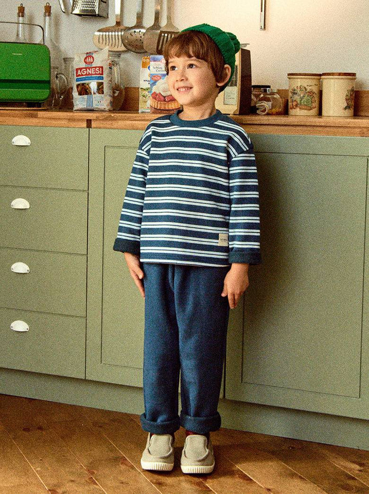 Cozy Fleeced Striped Top & Pants Set-Top & Pant Set - Kids-ToTo Heros-ToTo Heros l Premium Children&#x27;s Clothing