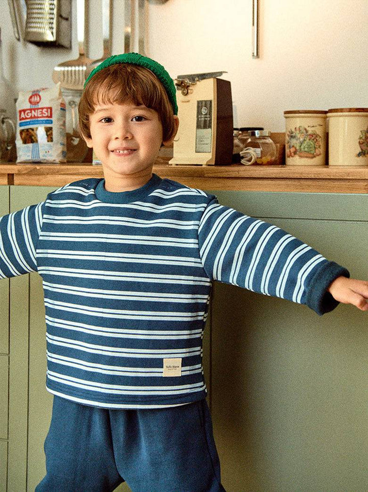 Cozy Fleeced Striped Top & Pants Set-Top & Pant Set - Kids-ToTo Heros-ToTo Heros l Premium Children&#x27;s Clothing