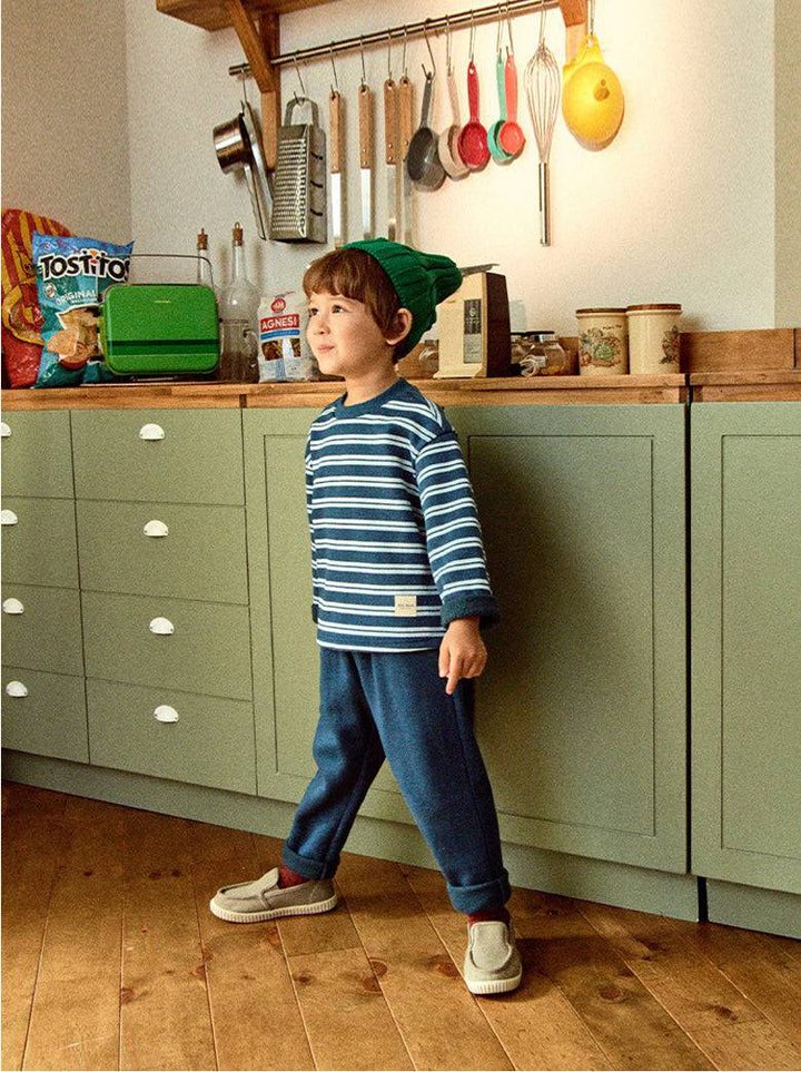 Cozy Fleeced Striped Top & Pants Set-Top & Pant Set - Kids-ToTo Heros-ToTo Heros l Premium Children&#x27;s Clothing