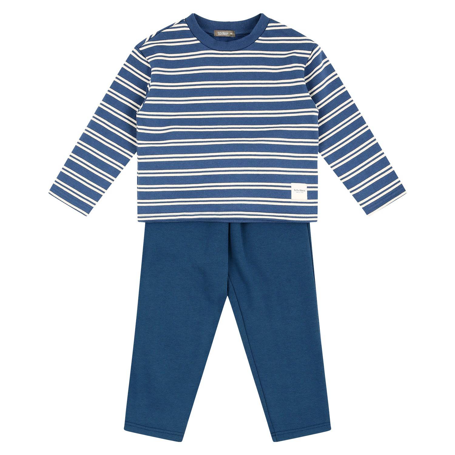 Cozy Fleeced Striped Top & Pants Set-Top & Pant Set - Kids-ToTo Heros-ToTo Heros l Premium Children&#x27;s Clothing