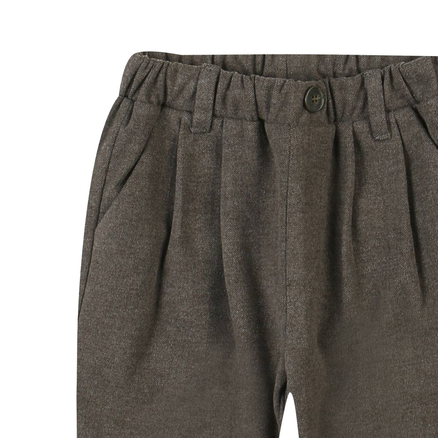 Daniel Fleeced Herringbone Pants-Pants - Kids-ToTo Heros-ToTo Heros l Premium Children&#x27;s Clothing