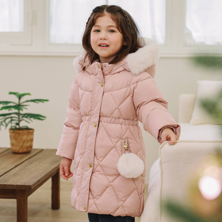 Diamond Full Length Down Puffer Jacket-Puffer Jacket - Kids-ToTo Heros-ToTo Heros l Premium Children's Clothing