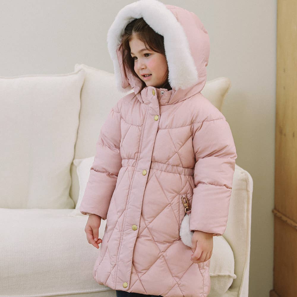 Diamond Full Length Down Puffer Jacket-Puffer Jacket - Kids-ToTo Heros-ToTo Heros l Premium Children's Clothing