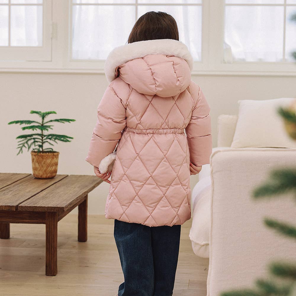 Diamond Full Length Down Puffer Jacket-Puffer Jacket - Kids-ToTo Heros-ToTo Heros l Premium Children's Clothing