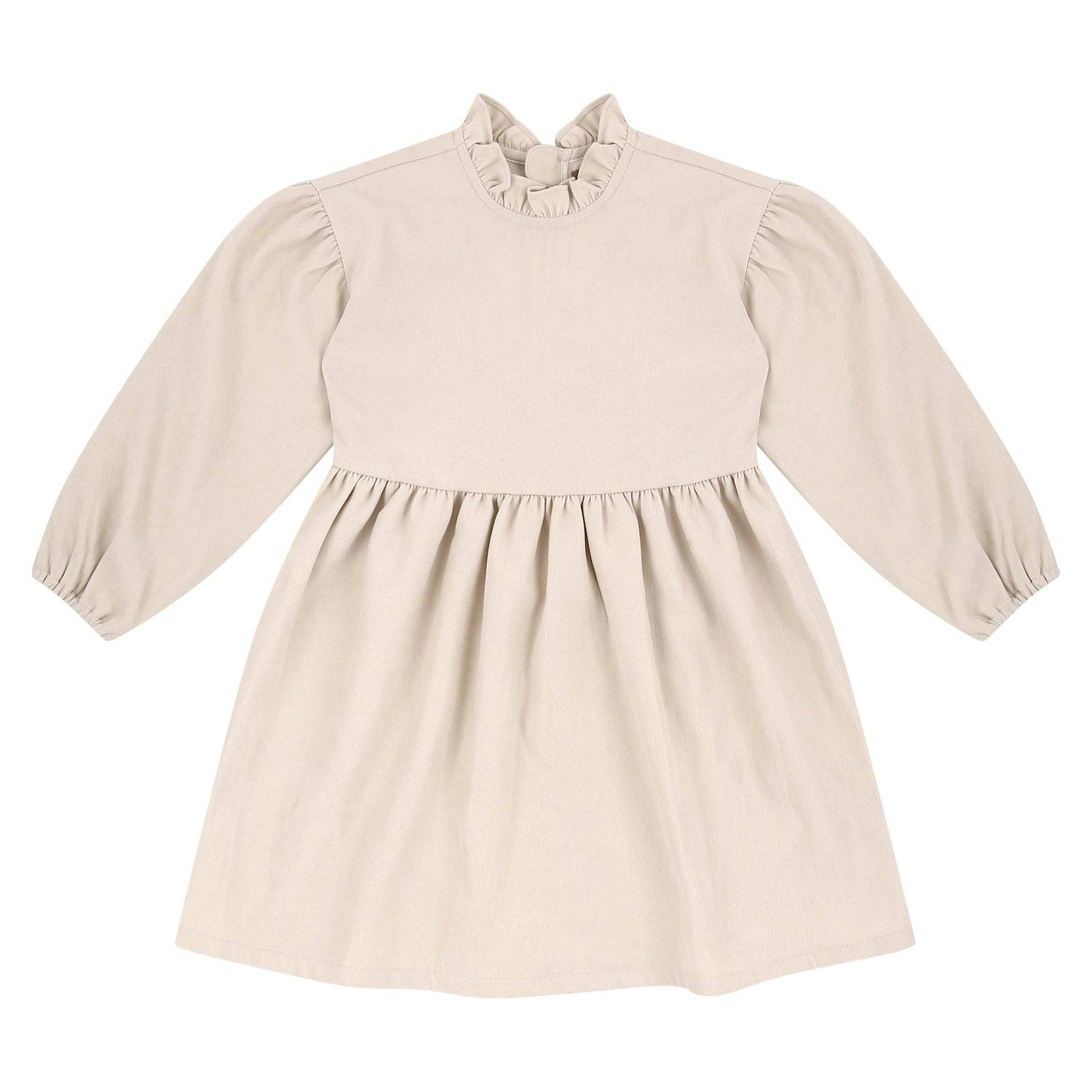 Dorothy Ruffled Neck Dress & Suspender Skirt Set - Beige-Dress - Kids-ToTo Heros-ToTo Heros l Premium Children&#x27;s Clothing