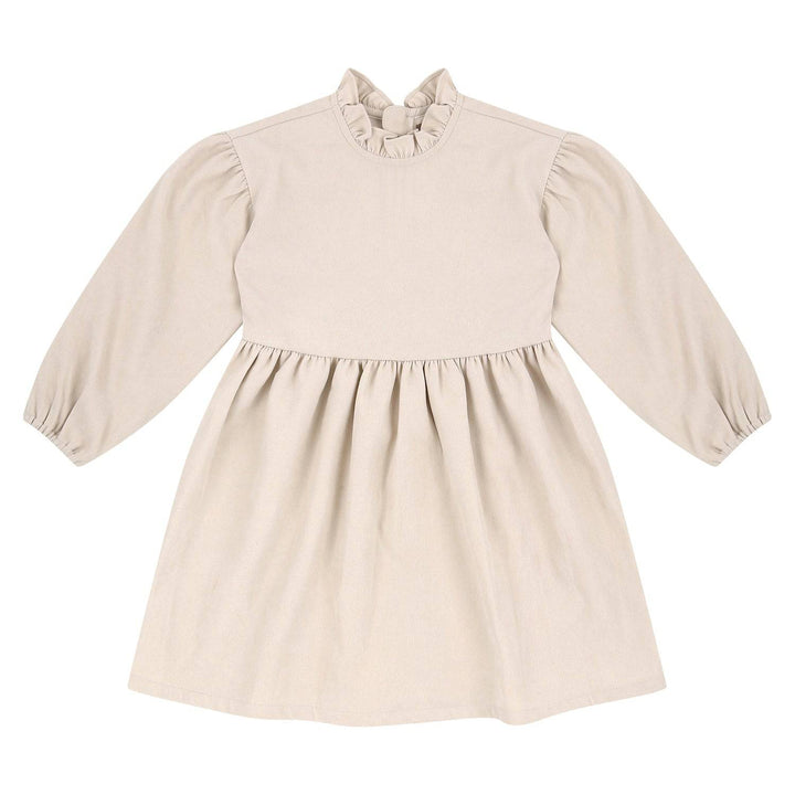 Dorothy Ruffled Neck Dress & Suspender Skirt Set - Beige-Dress - Kids-ToTo Heros-ToTo Heros l Premium Children&#x27;s Clothing