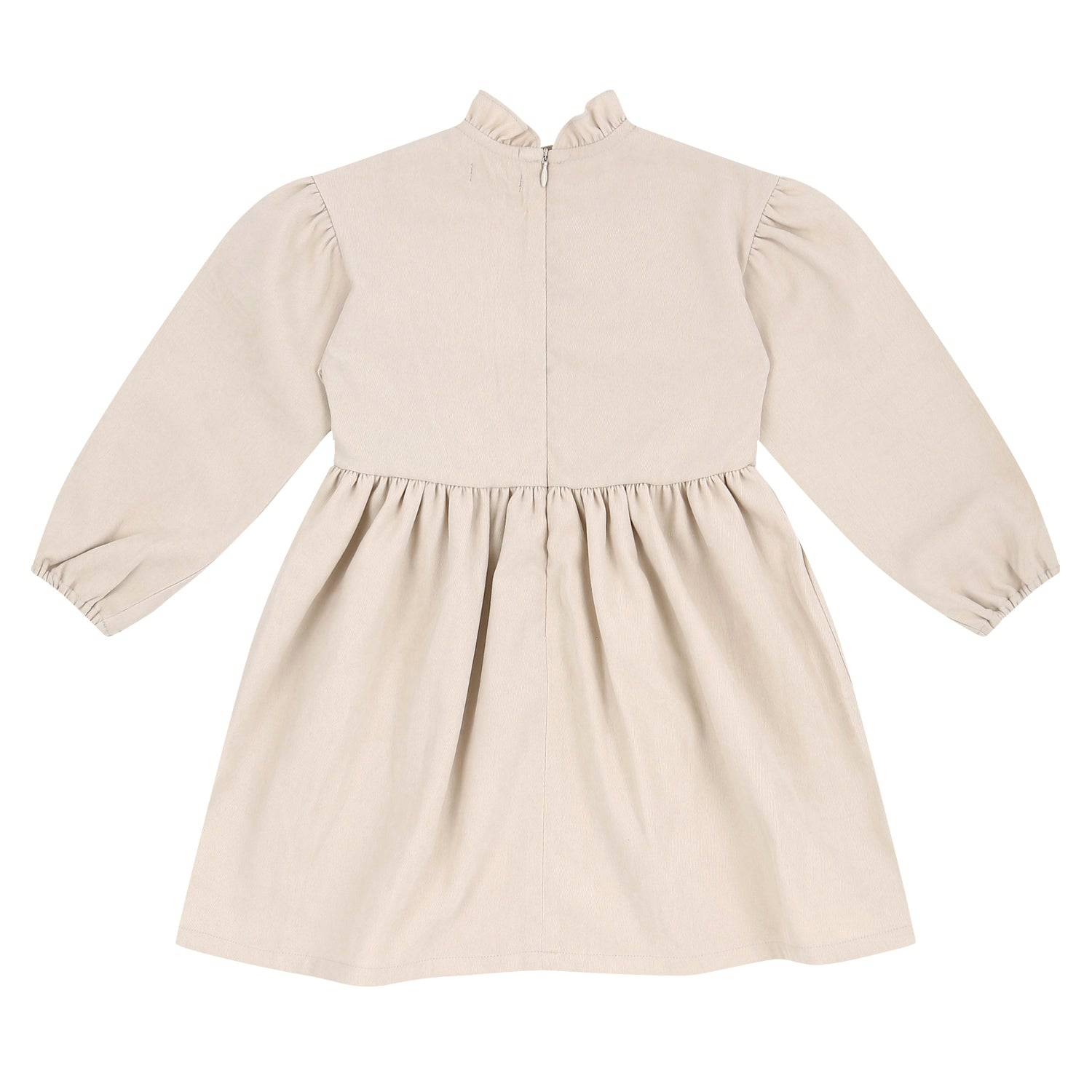 Dorothy Ruffled Neck Dress & Suspender Skirt Set - Beige-Dress - Kids-ToTo Heros-ToTo Heros l Premium Children&#x27;s Clothing