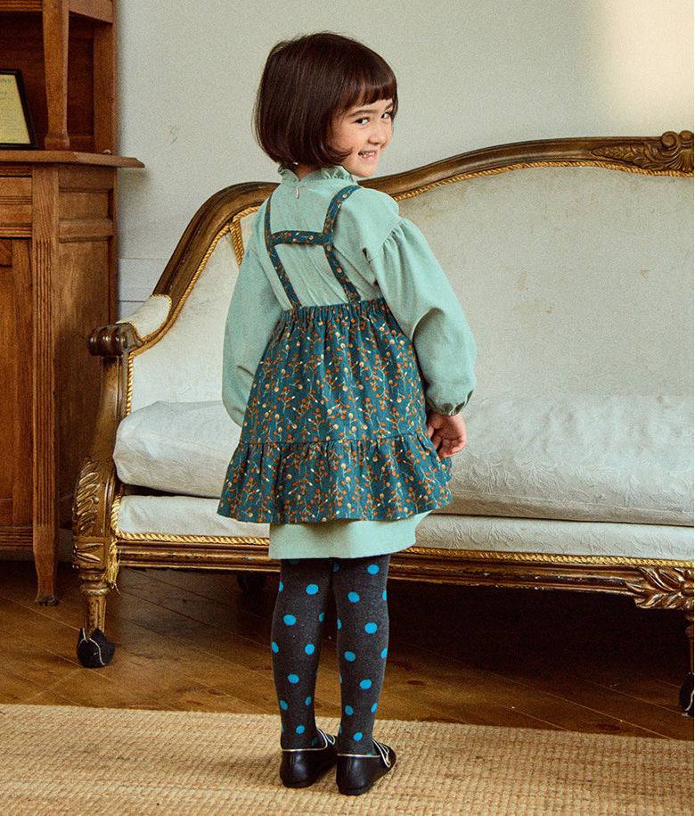 Dorothy Ruffled Neck Dress & Suspender Skirt Set - Mint-Dress - Kids-ToTo Heros-ToTo Heros l Premium Children&#x27;s Clothing