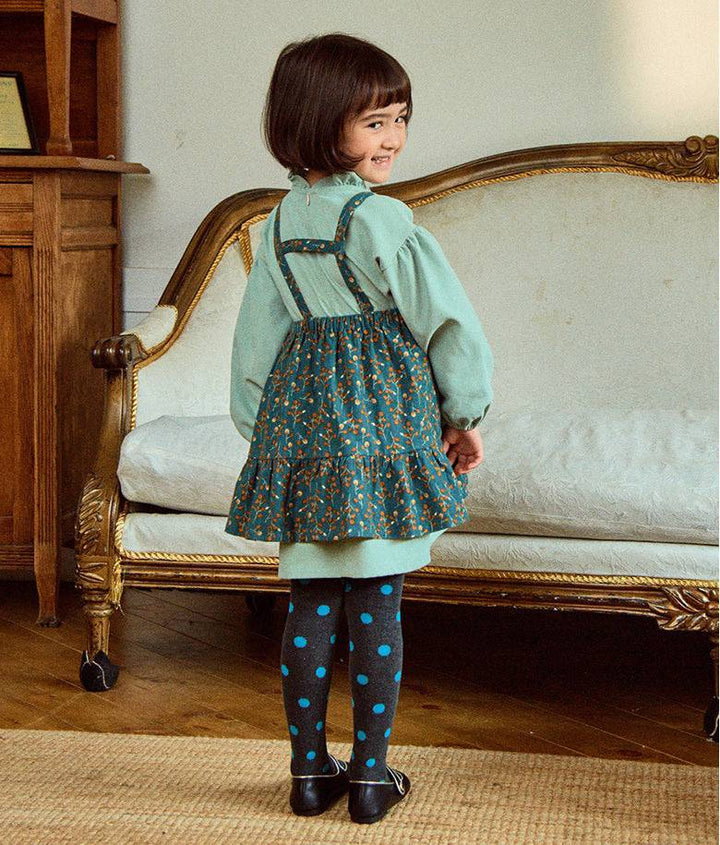 Dorothy Ruffled Neck Dress & Suspender Skirt Set - Mint-Dress - Kids-ToTo Heros-ToTo Heros l Premium Children&#x27;s Clothing
