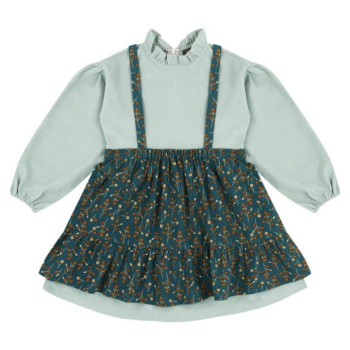 Dorothy Ruffled Neck Dress & Suspender Skirt Set - Mint-Dress - Kids-ToTo Heros-ToTo Heros l Premium Children&#x27;s Clothing
