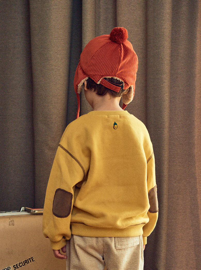 Embroidery Contrast Stitch Fleeced Sweatshirt-Sweatshirt - Kids-ToTo Heros-ToTo Heros l Premium Children&#x27;s Clothing