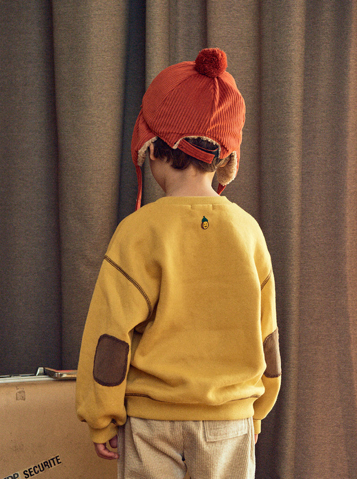 Embroidery Contrast Stitch Fleeced Sweatshirt-Sweatshirt - Kids-ToTo Heros-ToTo Heros l Premium Children&#x27;s Clothing
