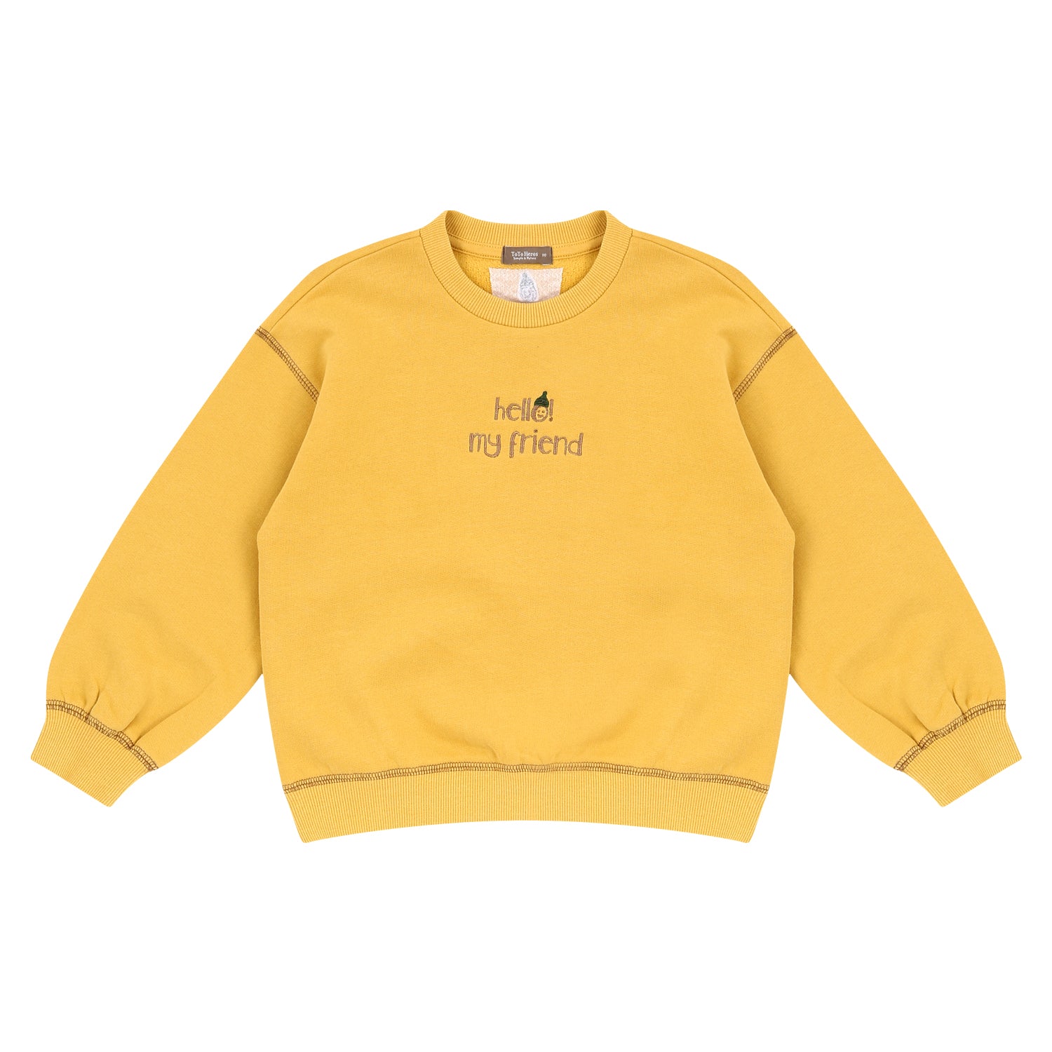 Embroidery Contrast Stitch Fleeced Sweatshirt-Sweatshirt - Kids-ToTo Heros-ToTo Heros l Premium Children&#x27;s Clothing