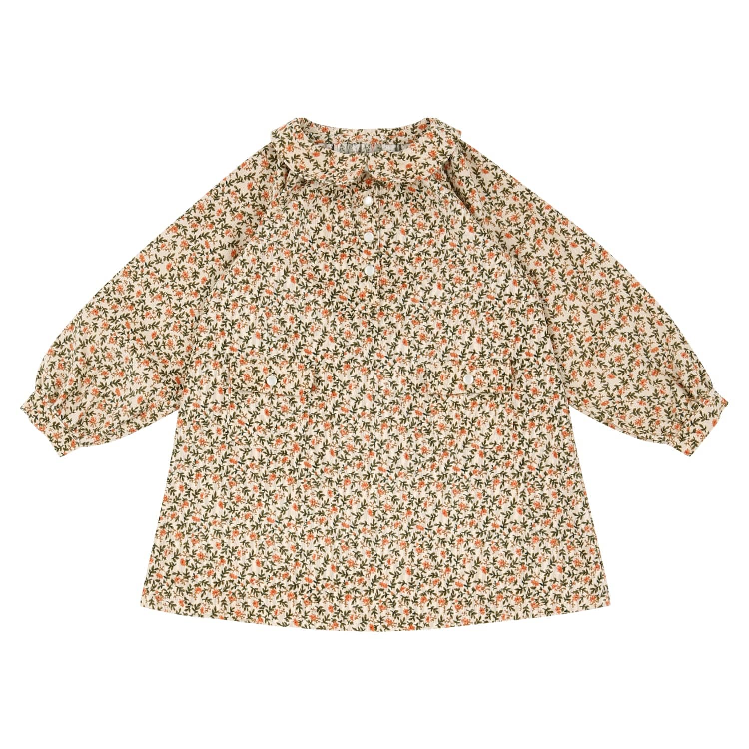 Emma Floral Print Dress-Dress - Kids-ToTo Heros-Beige-XXS-ToTo Heros l Premium Children&#x27;s Clothing