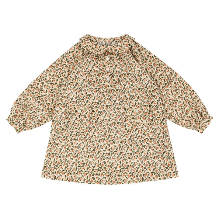 Emma Floral Print Dress-Dress - Kids-ToTo Heros-Beige-XXS-ToTo Heros l Premium Children&#x27;s Clothing