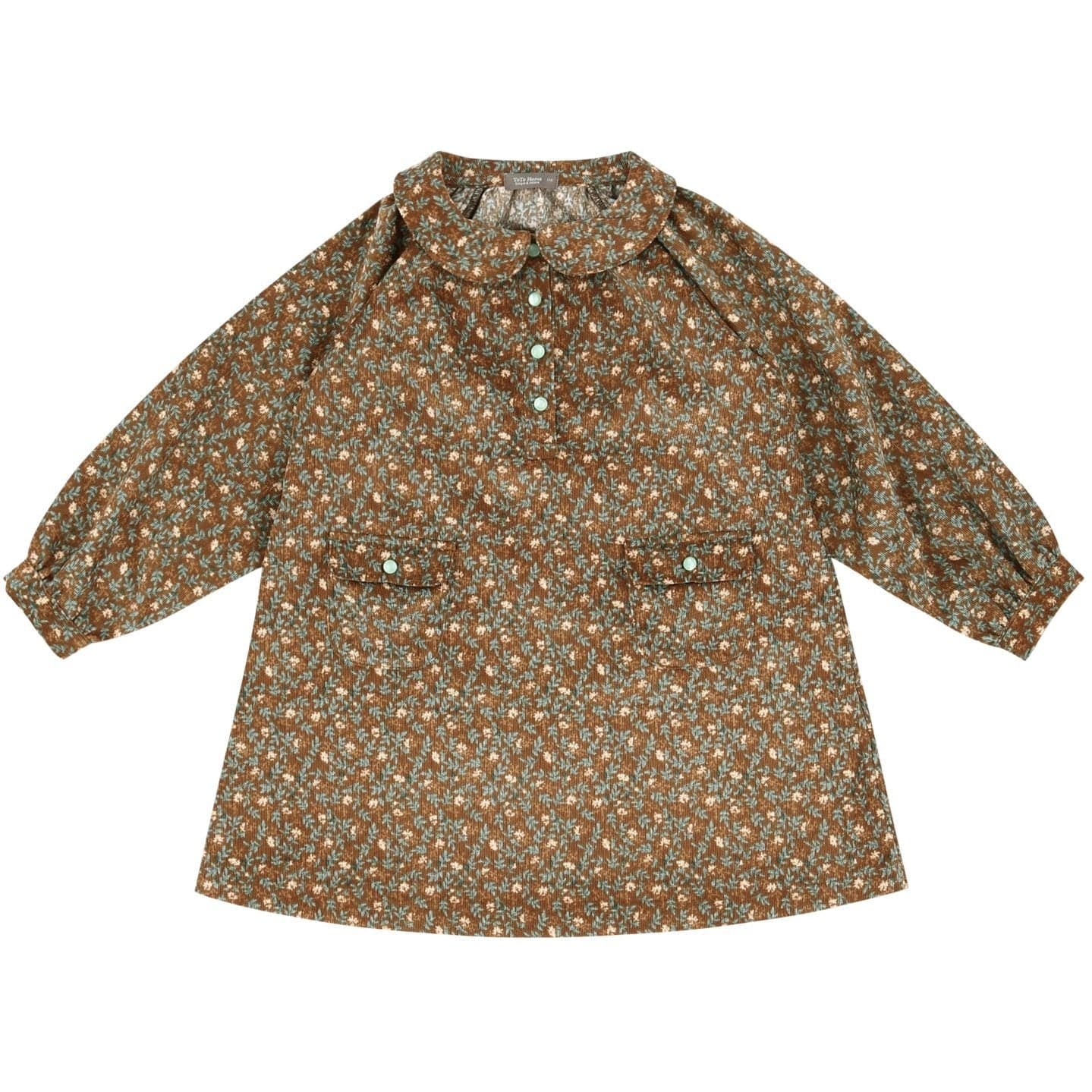 Emma Floral Print Dress-Dress - Kids-ToTo Heros-Brown-XXS-ToTo Heros l Premium Children&#x27;s Clothing