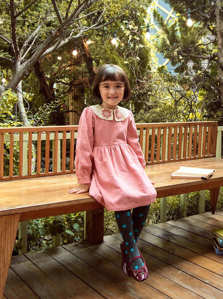 Erin Crocheted Collar Dress-Dress - Kids-ToTo Heros-ToTo Heros l Premium Children&#x27;s Clothing