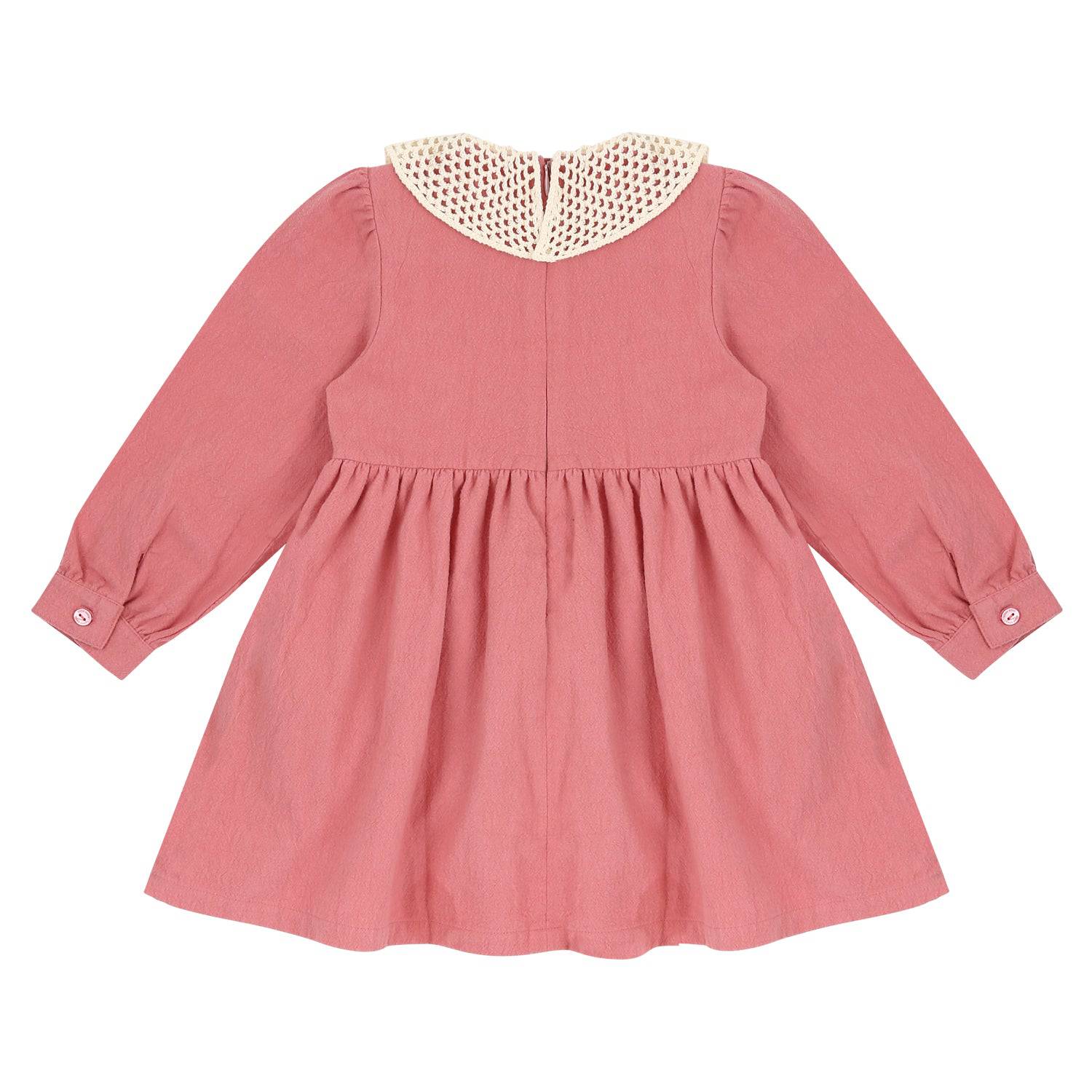 Erin Crocheted Collar Dress-Dress - Kids-ToTo Heros-ToTo Heros l Premium Children&#x27;s Clothing
