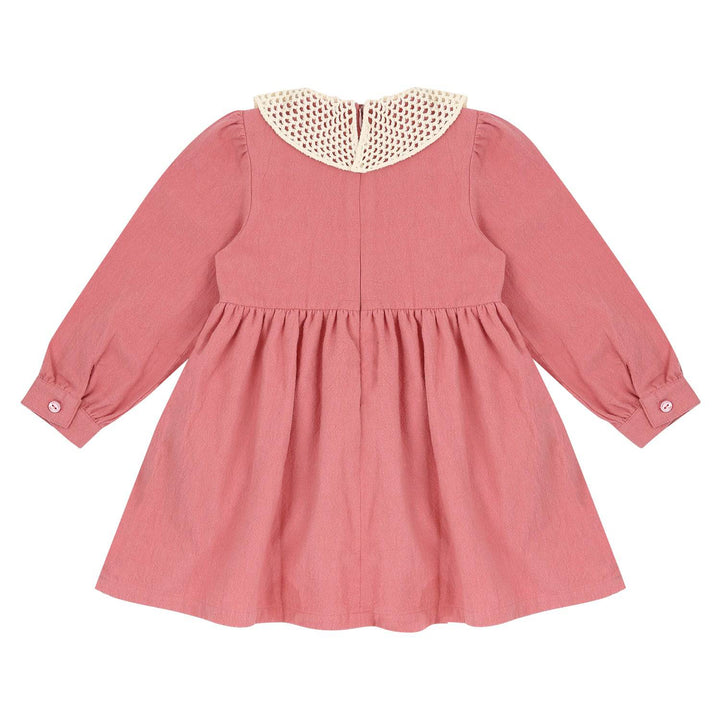 Erin Crocheted Collar Dress-Dress - Kids-ToTo Heros-ToTo Heros l Premium Children&#x27;s Clothing