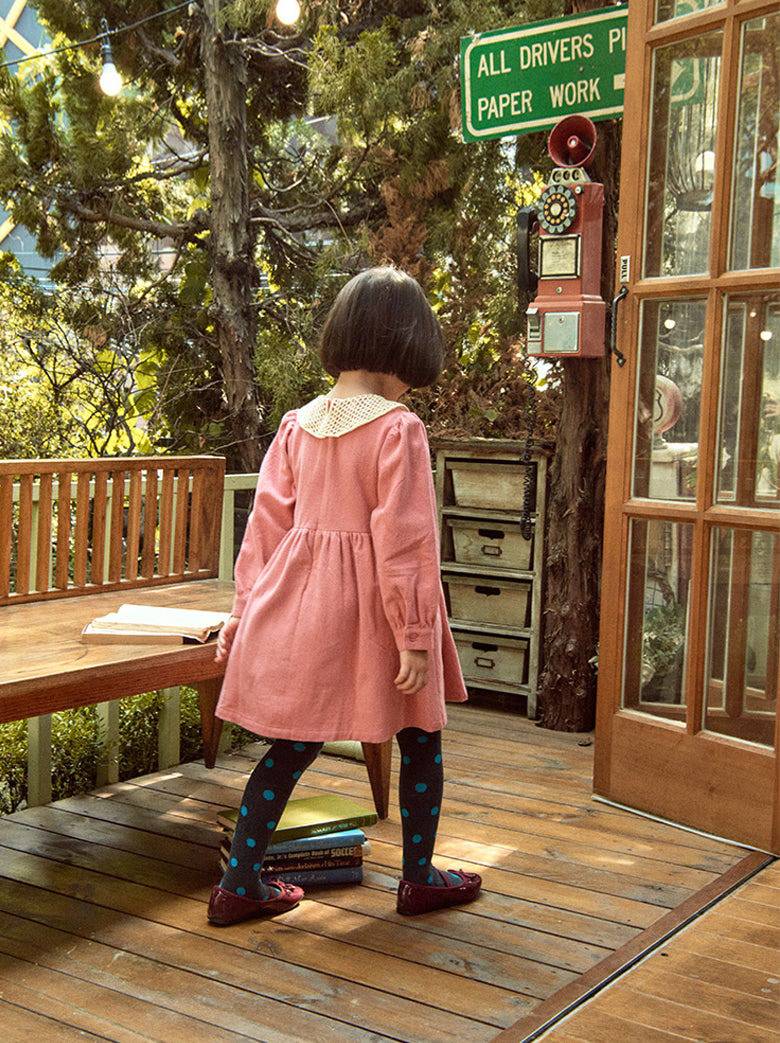 Erin Crocheted Collar Dress-Dress - Kids-ToTo Heros-ToTo Heros l Premium Children&#x27;s Clothing
